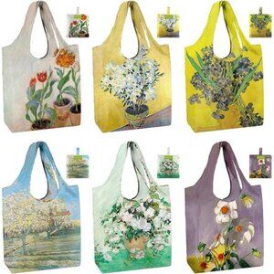 Reusable Grocery Bags 6 Pack Heavy Duty Foldable Tote Bags Large Shopping Bags